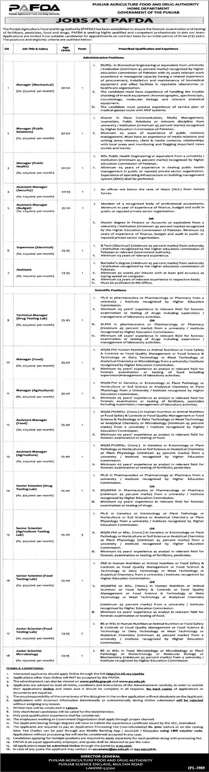 PAFDA Jobs 2026